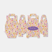 Ballotins Mariage Fleur de Boho Orange Violet Feuillage (Déplié)
