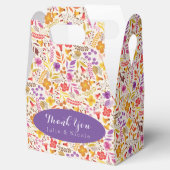 Ballotins Mariage Fleur de Boho Orange Violet Feuillage (Ouvert)