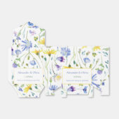 Ballotins Mariage Fleur sauvage aquarelle | Blanc (Déplié)