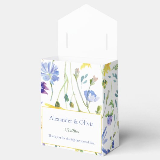 Ballotins Mariage Fleur sauvage aquarelle | Blanc (Ouvert)