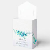 Ballotins Mariage fleuri turquoise bleu (Ouvert)