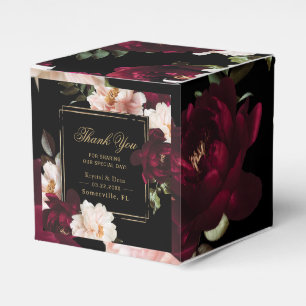 Ballotins Mariage Fleuris Noir Burgundy Sombre Blush Sombre