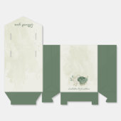 Ballotins mariage fleurs blanches vert sauge (Déplié)