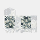 Ballotins Mariage Fleurs de Saisons Modernes Bleu Foncé et B (Déplié)