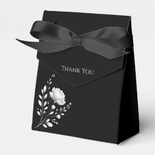 Ballotins Mariage-Fleurs noir et blanc moderne