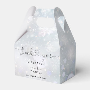 Ballotins Mariage Flocons de Neige Écriture Élégante Cœur