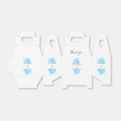 Ballotins Mariage floral à aquarelle bleue (Déplié)