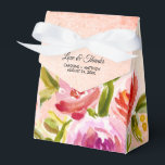 Ballotins Mariage Floral Aquarelle Rose Pêche<br><div class="desc">Amour & Merci. Boîtes de Faveur de Mariage personnalisées avec Peinture Florale Aquarelle Rose Pêche Rouge Romantique. Faire-part de mariage assortis,  Cartes de sauvegarde de date,  Cartes de demande de demoiselle d'honneur,  Cartes de remerciement,  Faveurs et Cadeaux de mariage disponibles dans la catégorie Conception Florale de notre Boutique.</div>