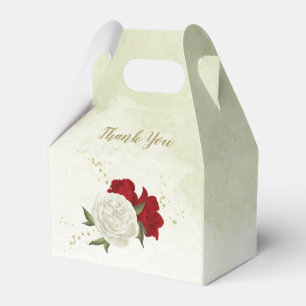 Ballotins Mariage floral blanc rouge verdure