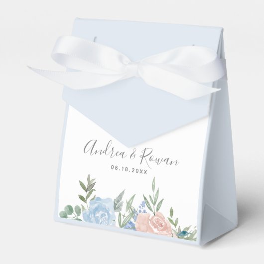 Ballotins Mariage floral bleu et rose (Verso)