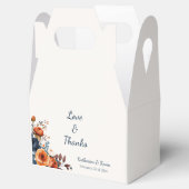 Ballotins Mariage floral bleu marine brûlé orange (Ouvert)