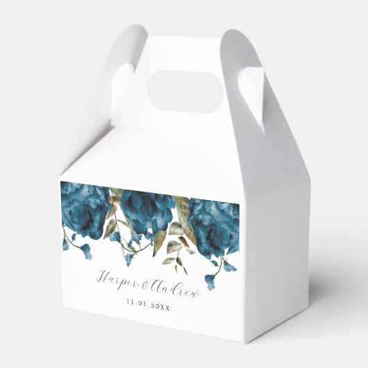 Ballotins Mariage floral bleu marine romantique (Verso)
