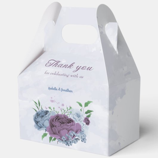 Ballotins Mariage floral bleu pourpre (Recto)