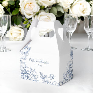 Ballotins Mariage Floral Bleu Poussiéreux Élégant Classique