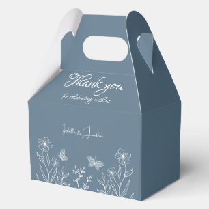 Ballotins Mariage floral bleu poussiéreux élégant romantique