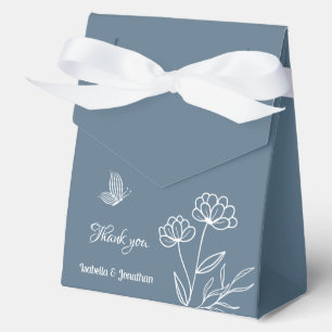 Ballotins Mariage floral bleu poussiéreux romantique élégant