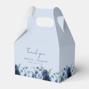Ballotins Mariage Floral Bleu Poussiéreux Rose Navy