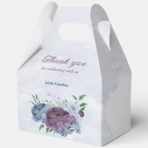 Ballotins Mariage floral bleu poussiéreux violet