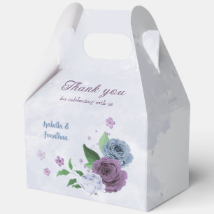 Ballotins Mariage floral bleu poussiéreux violet