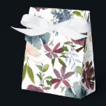 Ballotins Mariage floral Bordo et marine<br><div class="desc">Boîte de fleurs de pivoine et de feuilles de bébé eucalyptus avec des accents de burgundy,  de prune,  de rose blush,  d'indigo,  de marine et de bleu poussiéreux.</div>
