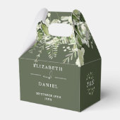 Ballotins Mariage Floral de Verdure Vert Olive Monogramme (Verso)