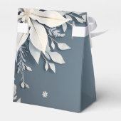 Ballotins Mariage floral d'hiver bleu et blanc (Arrière)