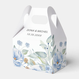 Ballotins Mariage Floral d'hiver bleu rustique