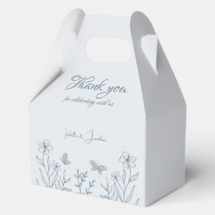 Ballotins Mariage floral élégant romantique bleu poussiéreux