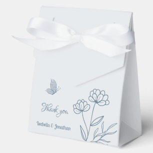 Ballotins Mariage floral élégant romantique bleu poussiéreux