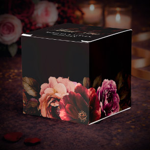 Ballotins Mariage Floral Élégant Rouge Noir Humeur