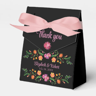 Ballotins Mariage Floral Fiesta Mexicain Noir