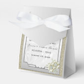 Ballotins Mariage floral Gem Argent encadré, Or et Argent (Verso)