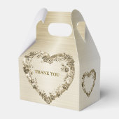 Ballotins Mariage Floral Golden Ornate Heart Frame Élégant (Arrière)