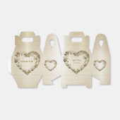 Ballotins Mariage Floral Golden Ornate Heart Frame Élégant (Déplié)