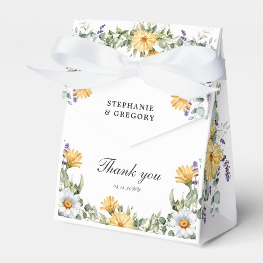 Ballotins Mariage Floral jaune blanc (Verso)