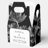 Ballotins Mariage Floral Moderne en Noir et Blanc (Ouvert)