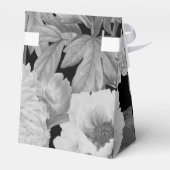 Ballotins Mariage floral noir et blanc Peonies d'aquarelle (Arrière)