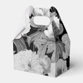 Ballotins Mariage floral noir et blanc Peonies d'aquarelle (Arrière)