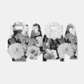 Ballotins Mariage floral noir et blanc Peonies d'aquarelle (Déplié)