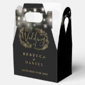 Ballotins Mariage Floral Noir Et Or (Ouvert)