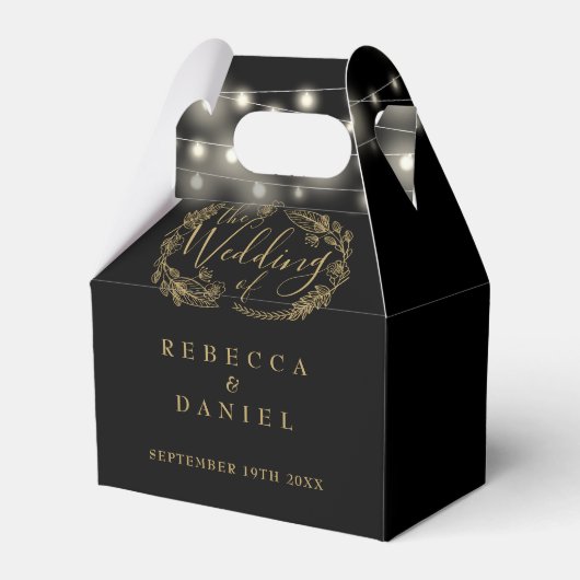 Ballotins Mariage Floral Noir Et Or (Verso)