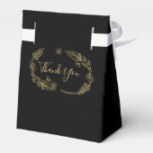 Ballotins Mariage Floral Noir Et Or (Arrière)