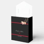 Ballotins Mariage Floral Noir Et Rouge Moderne (Ouvert)