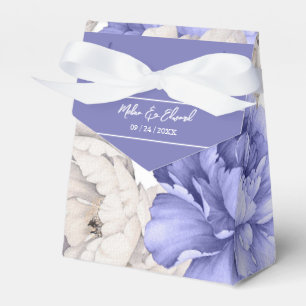 Ballotins Mariage Floral Peony Blanc Et Bleu