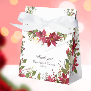 Ballotins Mariage floral Poinsettia   Rouge à carlet
