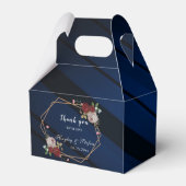 Ballotins Mariage floral rose bleu marine Bourgogne (Arrière)