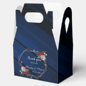 Ballotins Mariage floral rose bleu marine Bourgogne (Ouvert)