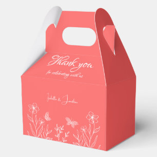 Ballotins Mariage floral rose corail romantique élégant