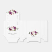 Ballotins Mariage floral rose rose rose prune moderne (Déplié)