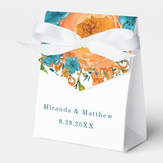Ballotins Mariage Floral turquoise Et Orange (Verso)